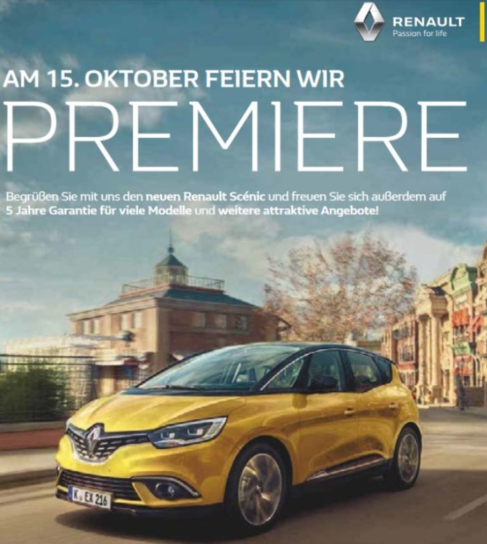 AutohausAmKirchberg Premiere Scenic Titelbild